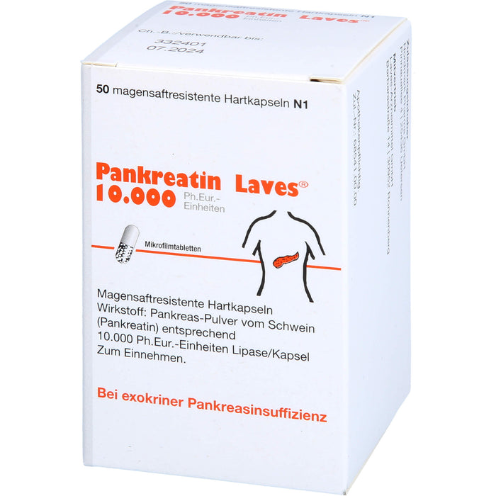 Pankreatin Laves 10.000 Ph.Eur.-Einheiten Hartkapseln, 50 pcs. Capsules