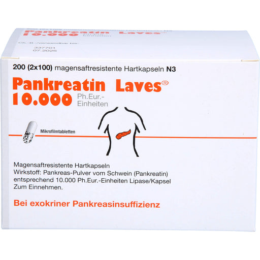 Laves Pankreatin 10.000 Ph.Eur-Einheiten Hartkapseln bei exokriner Pankreasinsuffizienz, 200 St. Kapseln