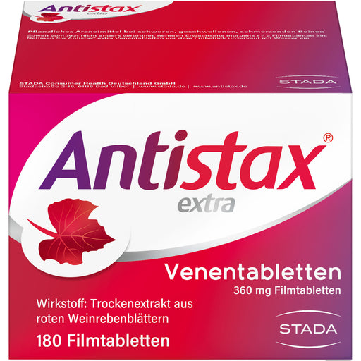 Antistax extra Venentabletten 360 mg bei Krampfadern, Besenreisern, schweren & geschwollenen Beinen, 180 St. Tabletten