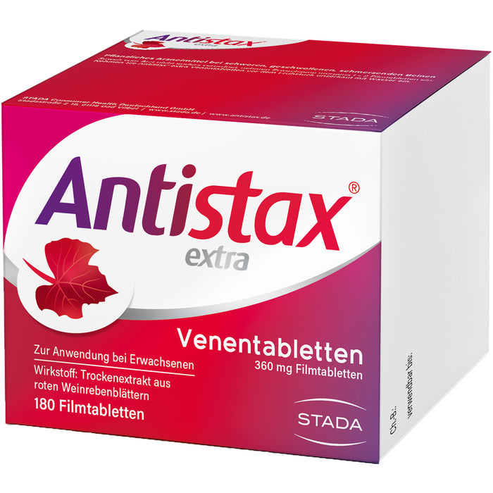 Antistax extra Venentabletten 360 mg bei Krampfadern, Besenreisern, schweren & geschwollenen Beinen, 180 pcs. Tablets