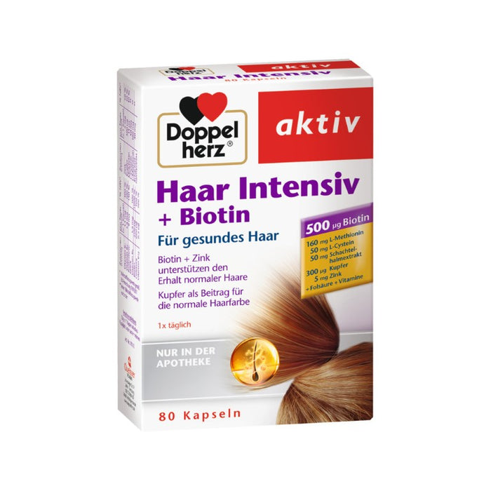 Doppelherz Haar Intensiv + Biotin Kapseln für gesundes Haar, 80 pc Capsules