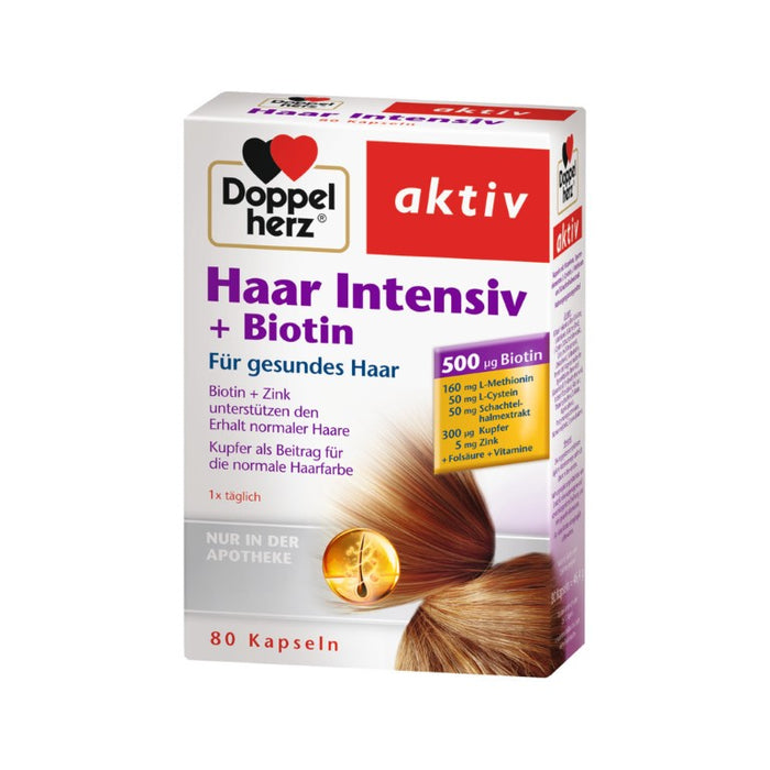 Doppelherz Haar Intensiv + Biotin Kapseln für gesundes Haar, 80 pc Capsules