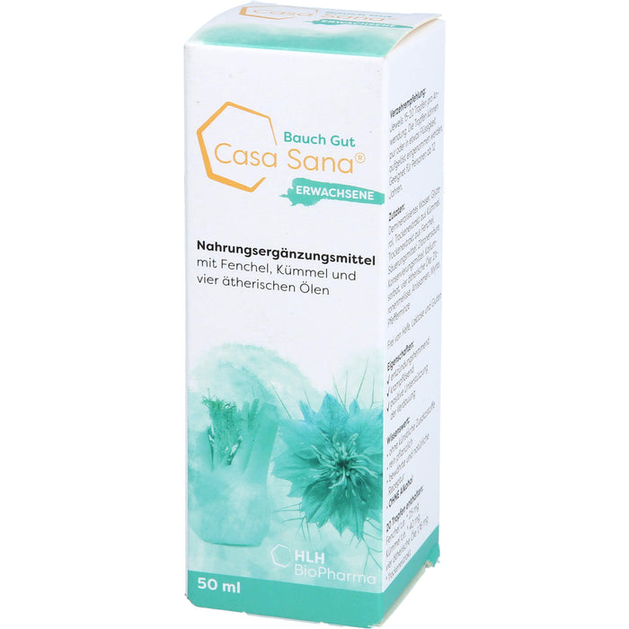 Casa Sana Bauch Gut Lösung Pflanzenextrakte für einen entspannten Bauch für Erwachsene, 50 ml Solution