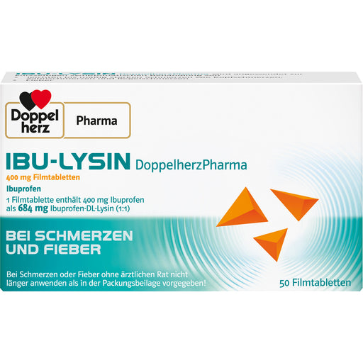 Doppelherz Pharma Ibu Lysin 400 mg Filmtabletten bei Schmerzen und Fieber, 50 St. Tabletten