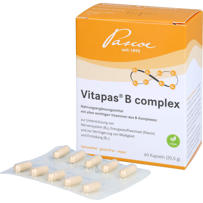 Pascoe Vitapas B complex Kapseln zur Verringerung von Müdigkeit, 60 St. Kapseln