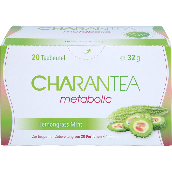 CHARANTEA metabolic Lemongrass-Mint Teebeutel zur Optimierung des Stoffwechsels, 20 St. Beutel