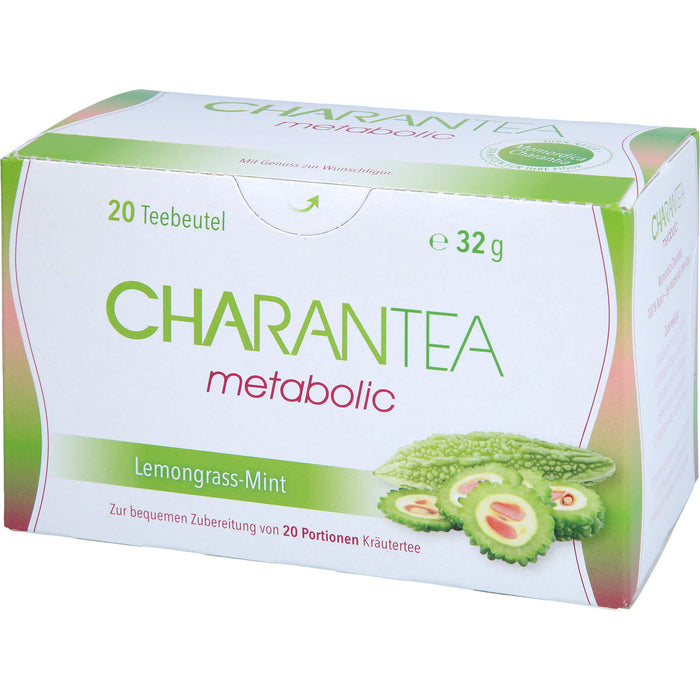CHARANTEA metabolic Lemongrass-Mint Teebeutel zur Optimierung des Stoffwechsels, 20 St. Beutel