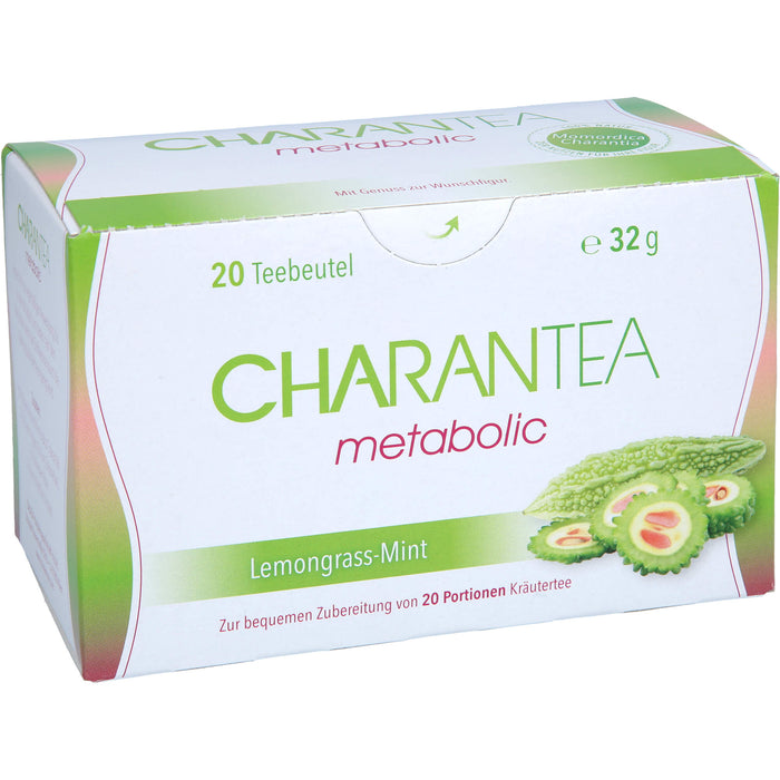 CHARANTEA metabolic Lemongrass-Mint Teebeutel zur Optimierung des Stoffwechsels, 20 pc Sachets