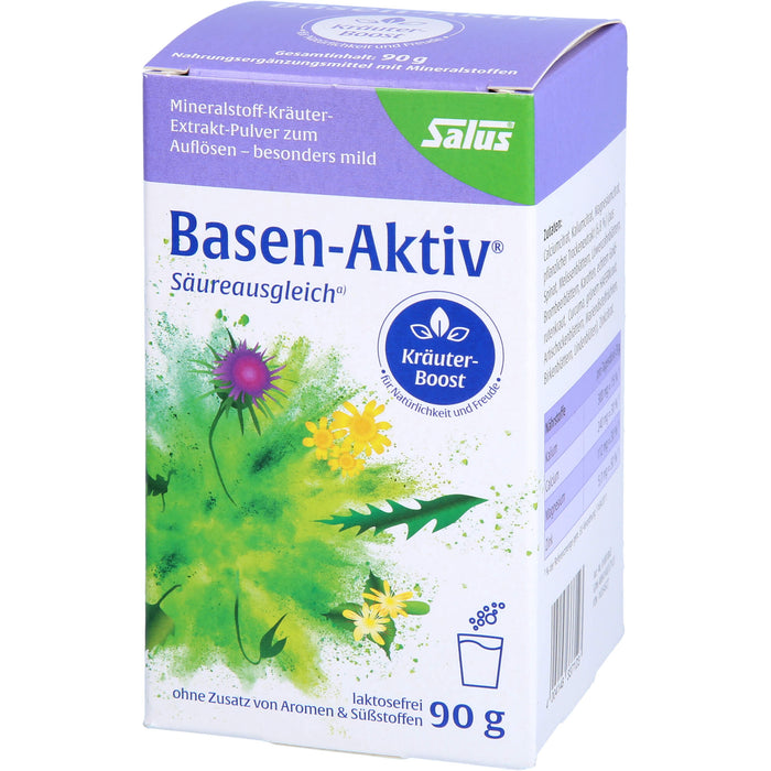 Salus Basen-Aktiv Mineralstoff-Kräuterextrakt-Pulver für Säureausgleich, Energie und Regeneration, 90 g Powder