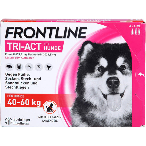 FRONTLINE TRI-ACT Lösung gegen Zecken, Flöhe und fliegende Insekten beim Hund (40-60kg), 3 St. Einzeldosisbehältnisse