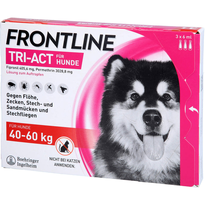 FRONTLINE TRI-ACT Lösung gegen Zecken, Flöhe und fliegende Insekten beim Hund (40-60kg), 3 pcs. Single dose containers