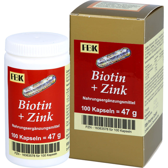 FBK Biotin + Zink Kapseln, 100 pcs. Capsules