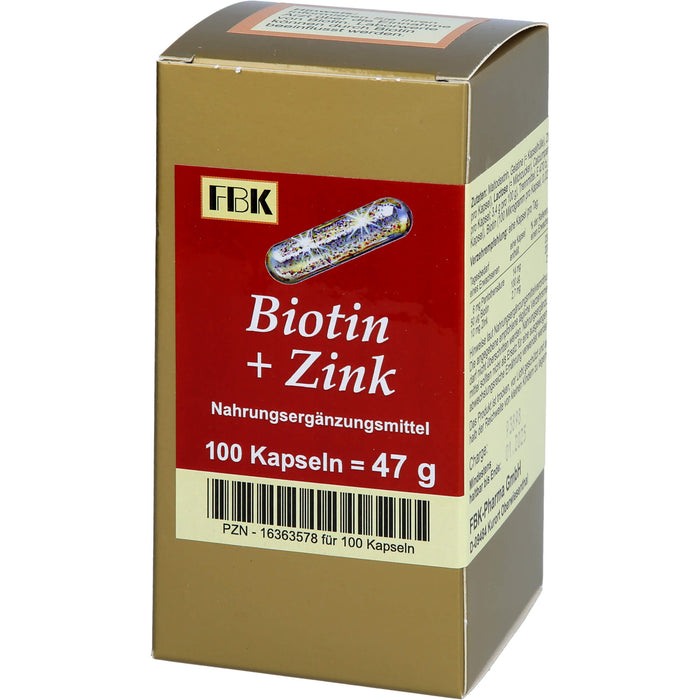 FBK Biotin + Zink Kapseln, 100 pcs. Capsules