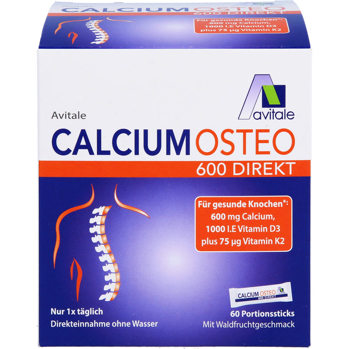 Avitale Calcium Osteo 600 Direkt Pulver für gesunde Knochen, 60 St. Beutel