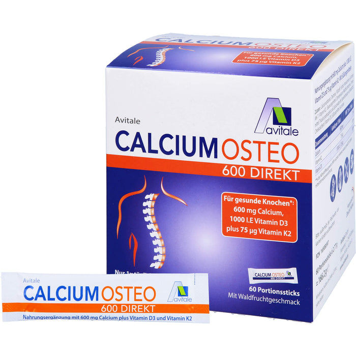 Avitale Calcium Osteo 600 Direkt Pulver für gesunde Knochen, 60 St. Beutel