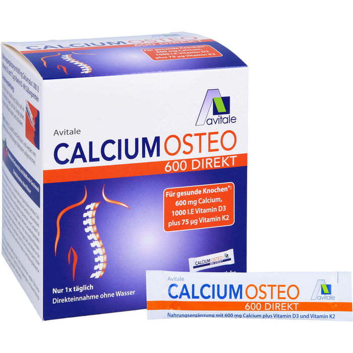 Avitale Calcium Osteo 600 Direkt Pulver für gesunde Knochen, 60 St. Beutel