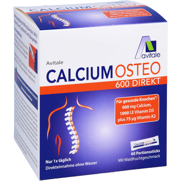 Avitale Calcium Osteo 600 Direkt Pulver für gesunde Knochen, 60 St. Beutel
