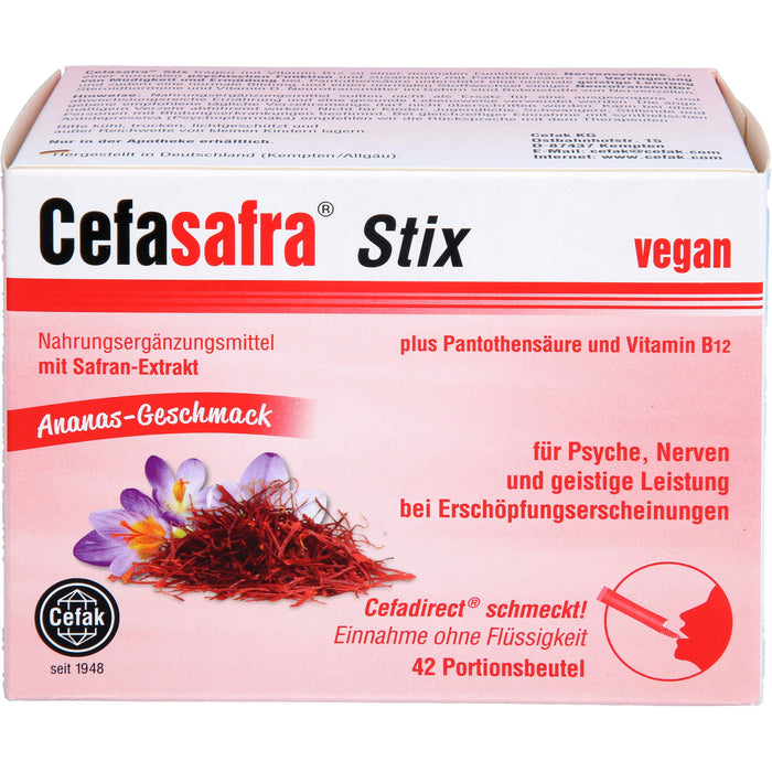 Cefasafra Stix Granulat für Psyche, Nerven und geistige Leistung bei Erschöpfungserscheinungen, 42 St. Beutel