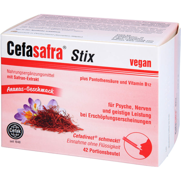 Cefasafra Stix Granulat für Psyche, Nerven und geistige Leistung bei Erschöpfungserscheinungen, 42 St. Beutel