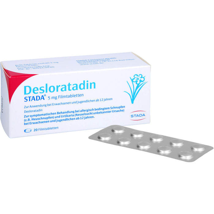 STADA Desloratadin 5 mg Filmtabletten bei allergisch bedingtem Schnupfen, 20 pcs. Tablets
