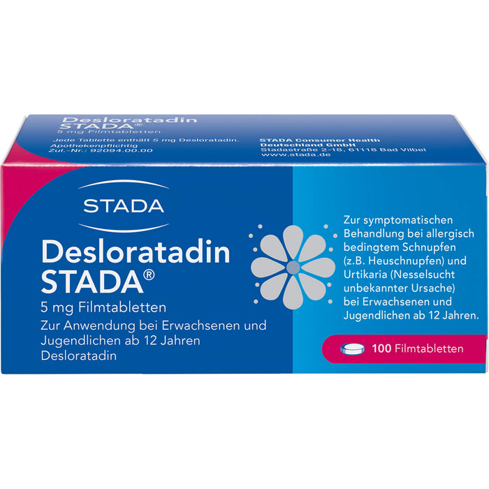 STADA Desloratadin 5 mg Filmtabletten bei allergisch bedingtem Schnupfen, 100 St. Tabletten