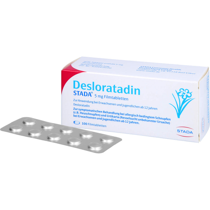 STADA Desloratadin 5 mg Filmtabletten bei allergisch bedingtem Schnupfen, 100 St. Tabletten