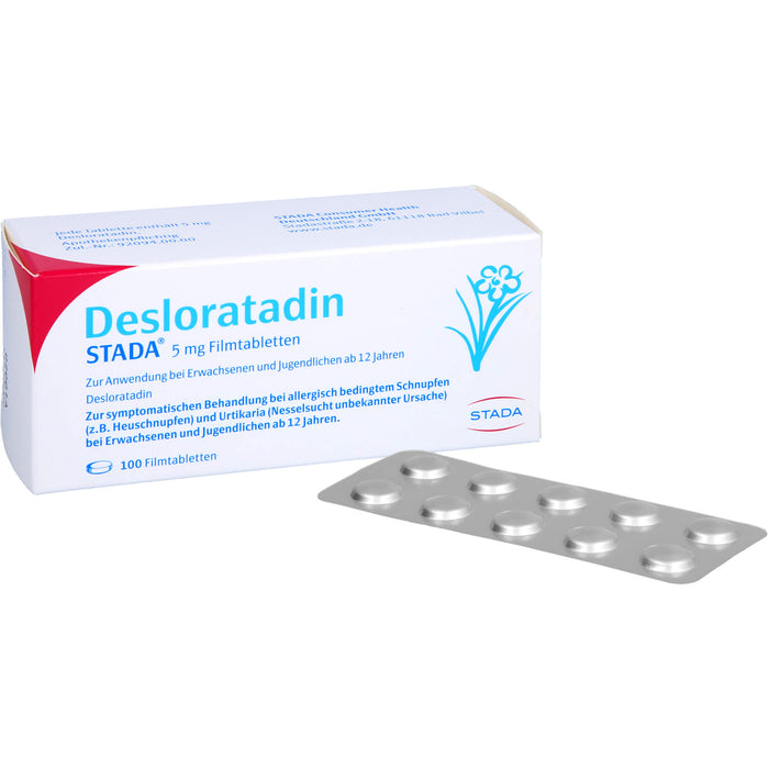 STADA Desloratadin 5 mg Filmtabletten bei allergisch bedingtem Schnupfen, 100 St. Tabletten