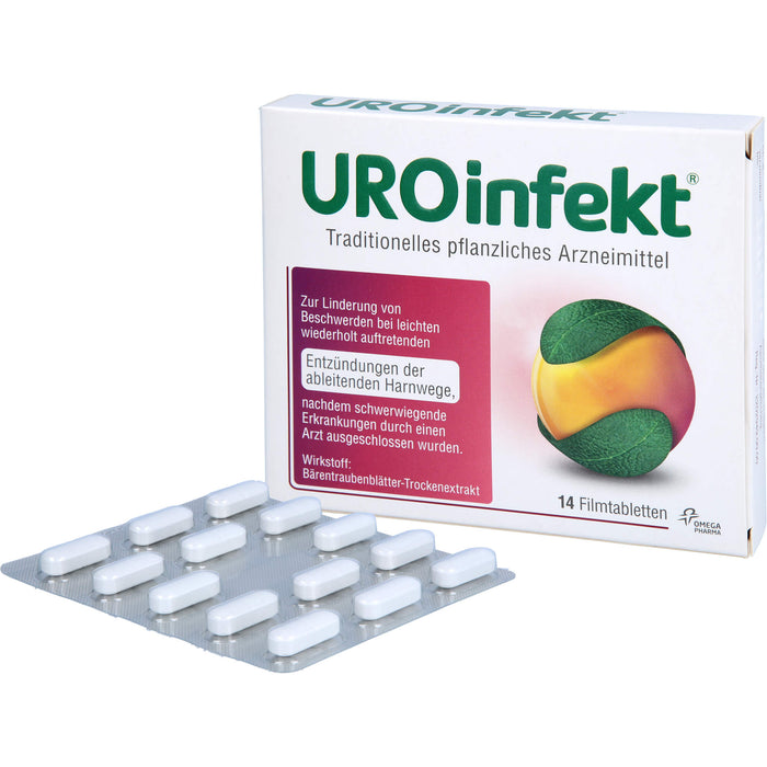UROinfekt 864 mg Filmtabletten bei Entzündungen der ableitenden Harnwege, 14 St. Tabletten