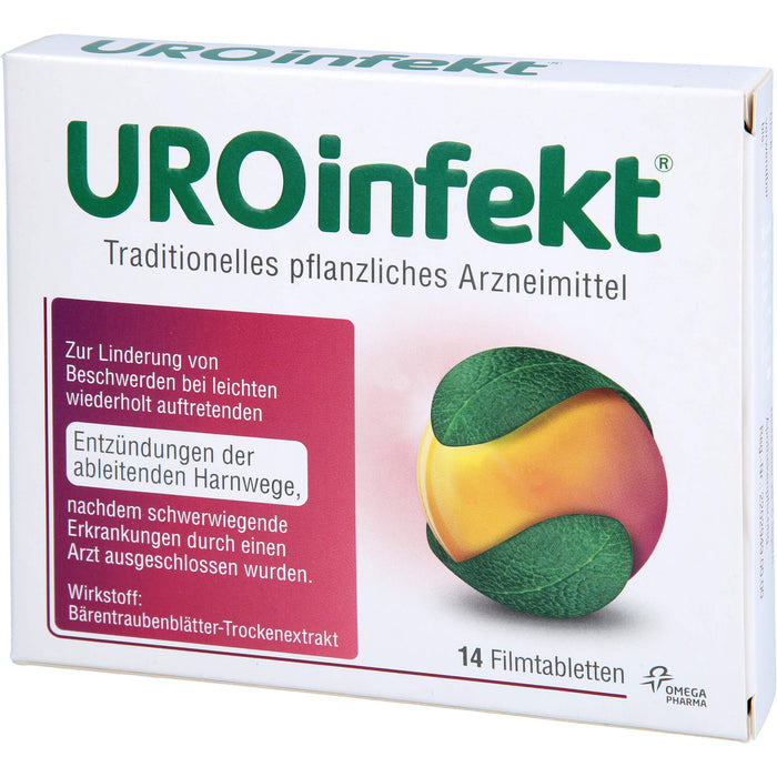 UROinfekt 864 mg Filmtabletten bei Entzündungen der ableitenden Harnwege, 14 St. Tabletten