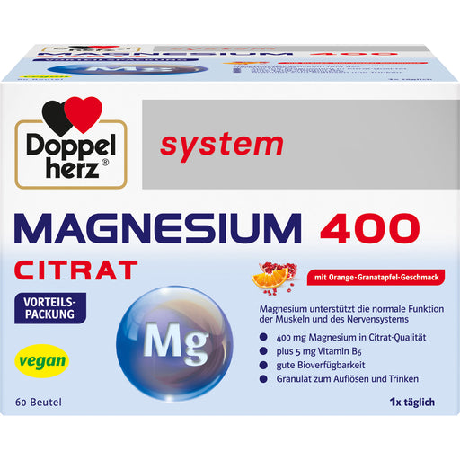 Doppelherz Magnesium 400 Citrat system, 60 St. Beutel