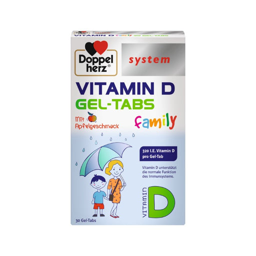 Doppelherz system Vitamin D Gel-Tabs mit Apfelgeschmack, 30 St. Tabletten