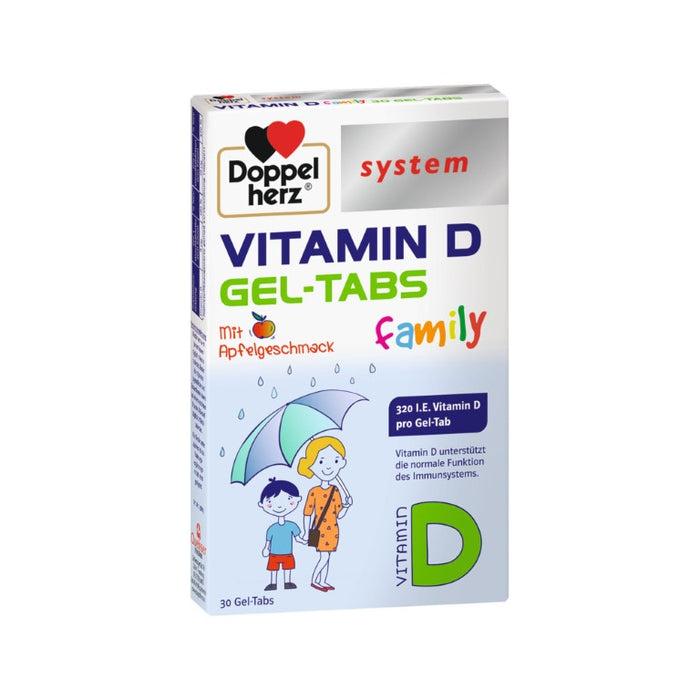 Doppelherz system Vitamin D Gel-Tabs mit Apfelgeschmack, 30 pc Tablettes