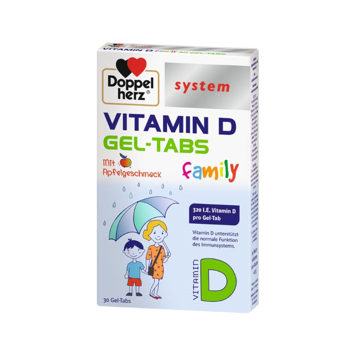 Doppelherz system Vitamin D Gel-Tabs mit Apfelgeschmack, 30 pc Tablettes