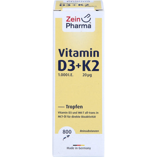ZeinPharma Vitamin D3 + K2 Tropfen, 25 ml Lösung