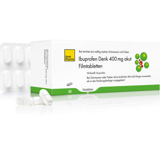 Ibuprofen Denk 400 mg akut Filmtabletten bei Schmerzen oder Fieber, 50 St. Tabletten
