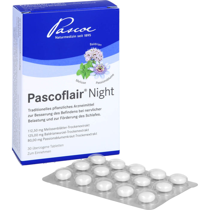 Pascoflair Night Tabletten bei nervlicher Belastung und zur Förderung des Schlafes, 30 pcs. Tablets