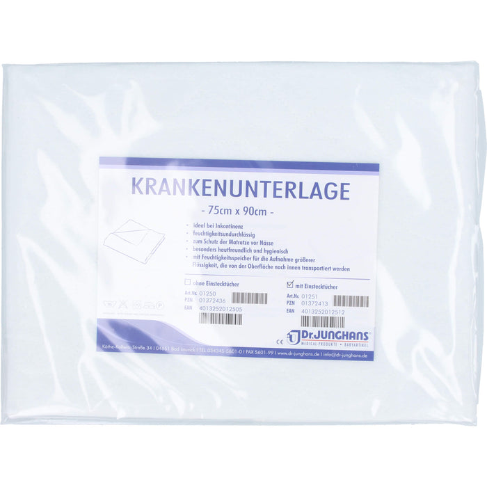 Krankenunterlage waschbar 75x90cm m. Stecklaken, 1 St 