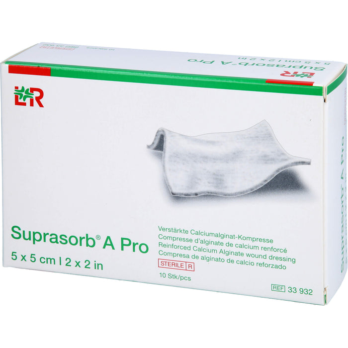 Suprasorb A Pro verstärkte Calciumalginat Kompresse 5 x 5 cm steril, 10 pcs. Compresses