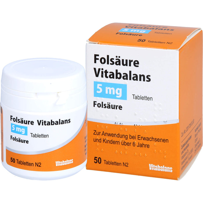 Vitabalans Folsäure 5 mg Tabletten, 50 pcs. Tablets