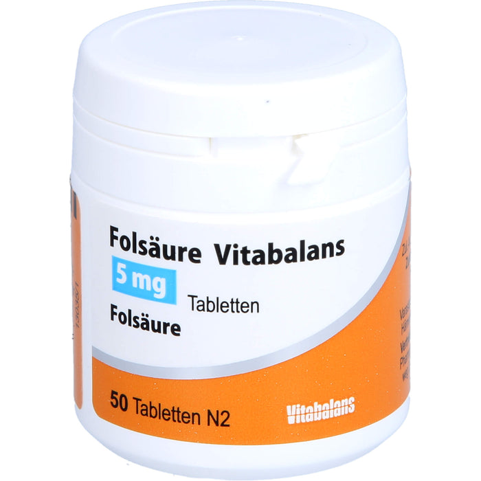 Vitabalans Folsäure 5 mg Tabletten, 50 pcs. Tablets