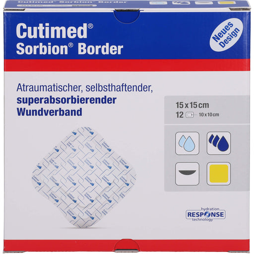 Cutimed Sorbion Border 15 cm x 15 cm, 12 St. Kompressen