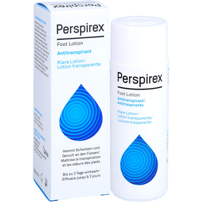 Perspirex Foot Lotion Antitranspirant hemmt Schwitzen und Geruch an den Füßen, 100 ml Lotion