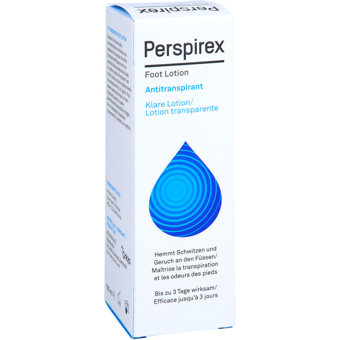 Perspirex Foot Lotion Antitranspirant hemmt Schwitzen und Geruch an den Füßen, 100 ml Lotion