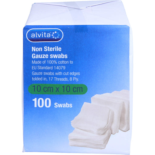 Alvita unsterile Mullkompressen 10 cm x 10 cm, 100 St. Kompressen
