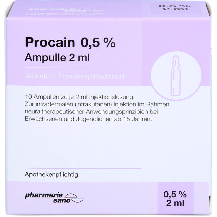 Procain pharmarissano 0,5 % Ampulle 2 ml, 20 ml Ampullen