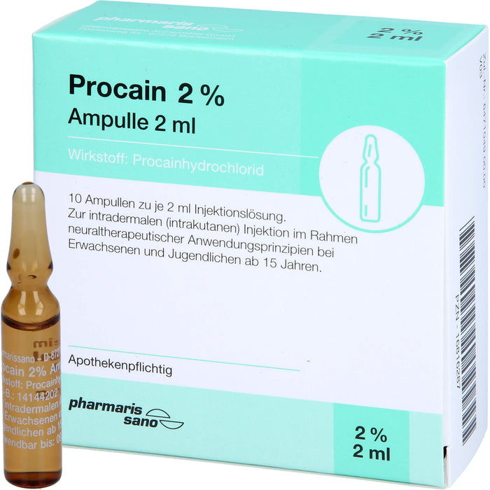 Procain pharmarissano 2 % Injektionslösung, 10 pc Ampoules