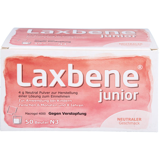 Laxbene Junior 4 g Neutral Pulver bei Kindern zwischen 6 Monaten und 8 Jahren gegen Verstopfung mit neutralem Geschmack, 50 St. Beutel