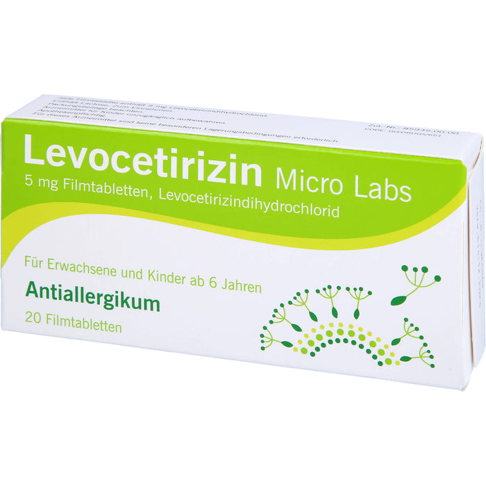 Micro Labs Levocetirizin 5 mg Filmtabletten bei Allergien, 20 pcs. Tablets