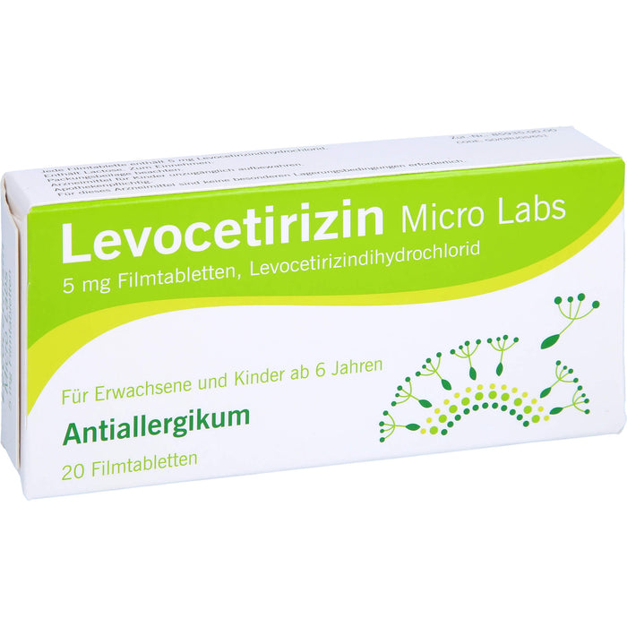 Micro Labs Levocetirizin 5 mg Filmtabletten bei Allergien, 20 pcs. Tablets