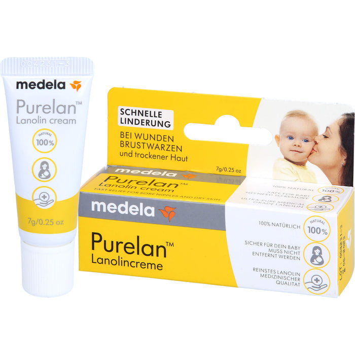 Medela Purelan Brustwarzensalbe aus 100% Lanolin, 7 g Ointment